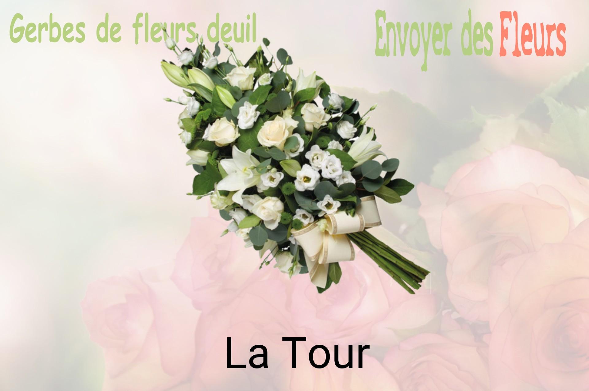 Gerbe de fleurs de deuil livrée à La Tour